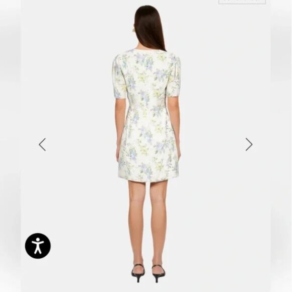 NWT Designer The Kooples Dress // White Blue Floral // Size 3, Large - Picture 3 of 9